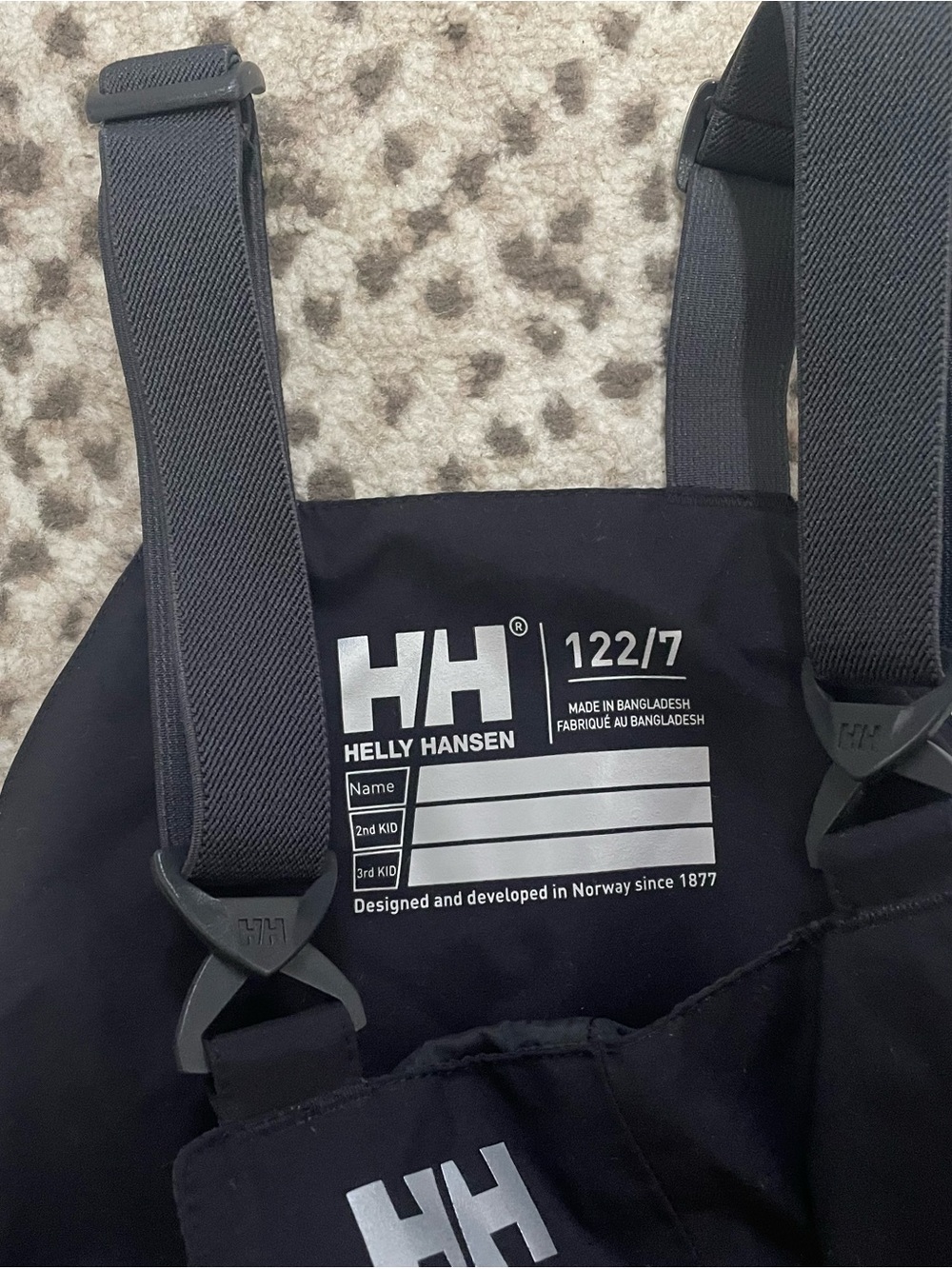 Helly Hansen Kids Black Bib Overalls with Gray Straps
